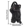 Plush Tissue Dispenser Plush Hangable Animal Car Tissue Holder 2 In 1 Car Tissue Box And Trash Can Decorative Organizer Black 6