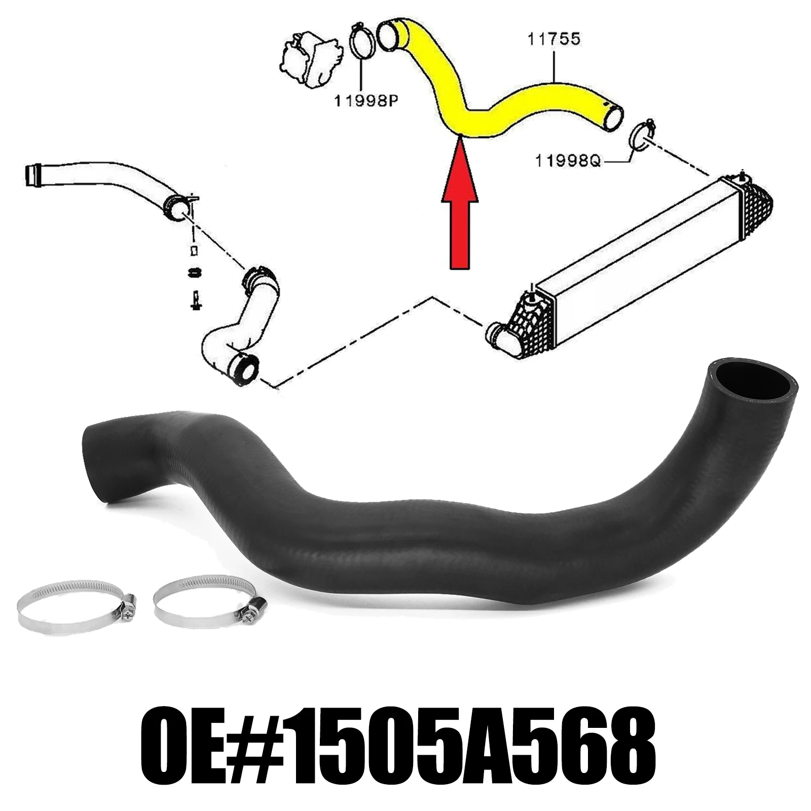 

Engine Turbo Intercooler Hose Pipe For Mitsubishi Outlander GG_W GF_W ZJ ZL ZK 2.2 DI-D GF6W 2.2Di D 150Hp 1505A568 1505B318