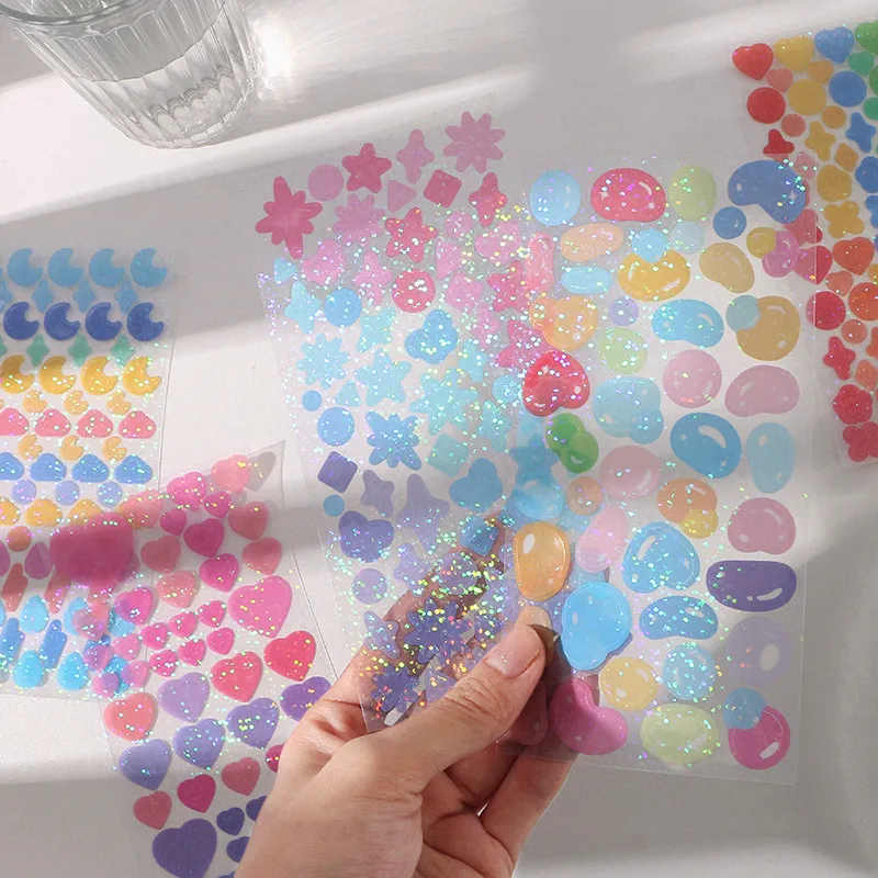 

1 PC Sticker Laser Ribbon Decoration Scrapbooking Stationery School Supplies Decorative Stickers for Diary Colored Ribbons