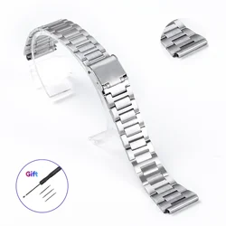 Stainless Steel Adjustable Metal Watchband Bracelet, 18mm (Silver - 18mm)