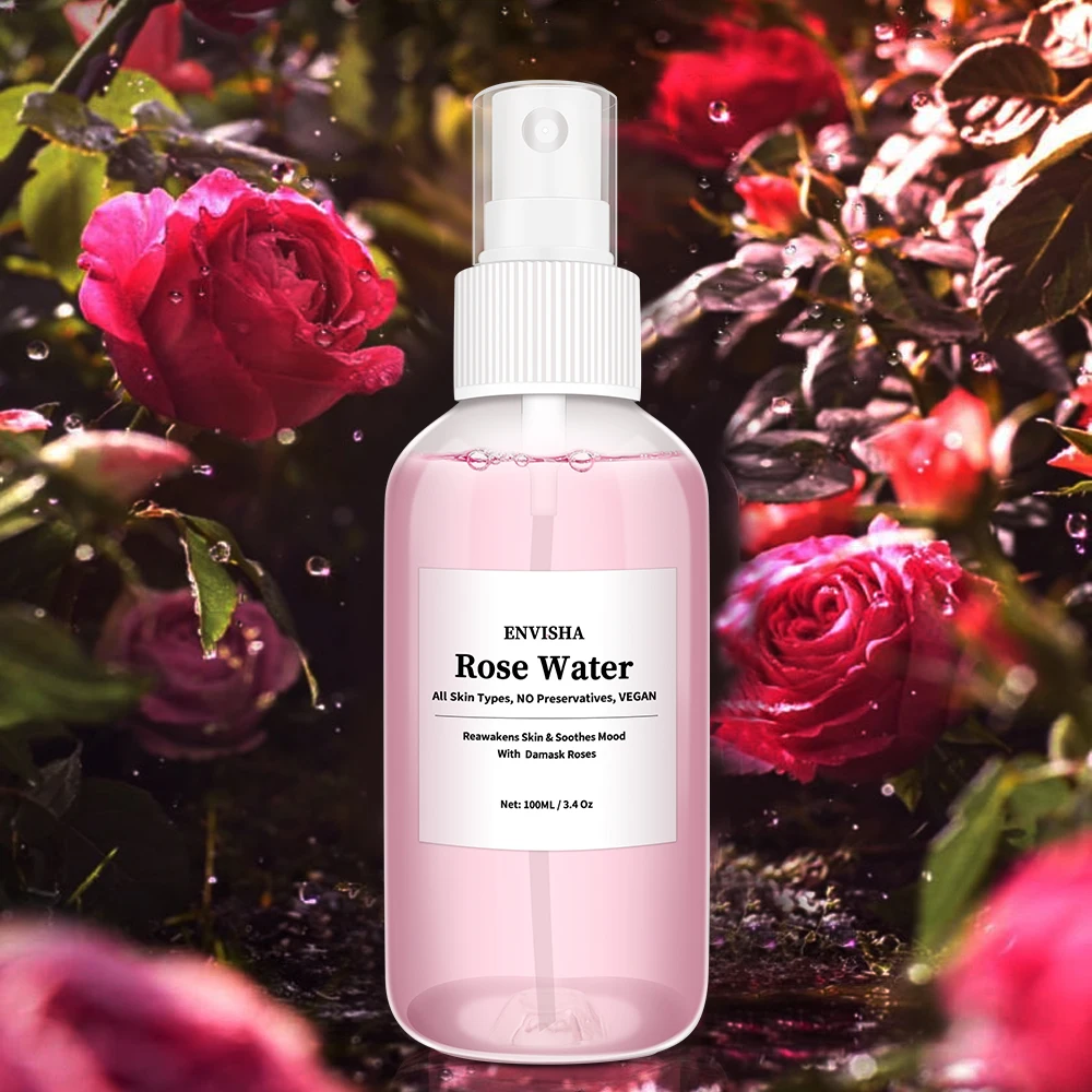 ENVISHA Rose Water For Face Facial Toner Organic Rose Petals Essence