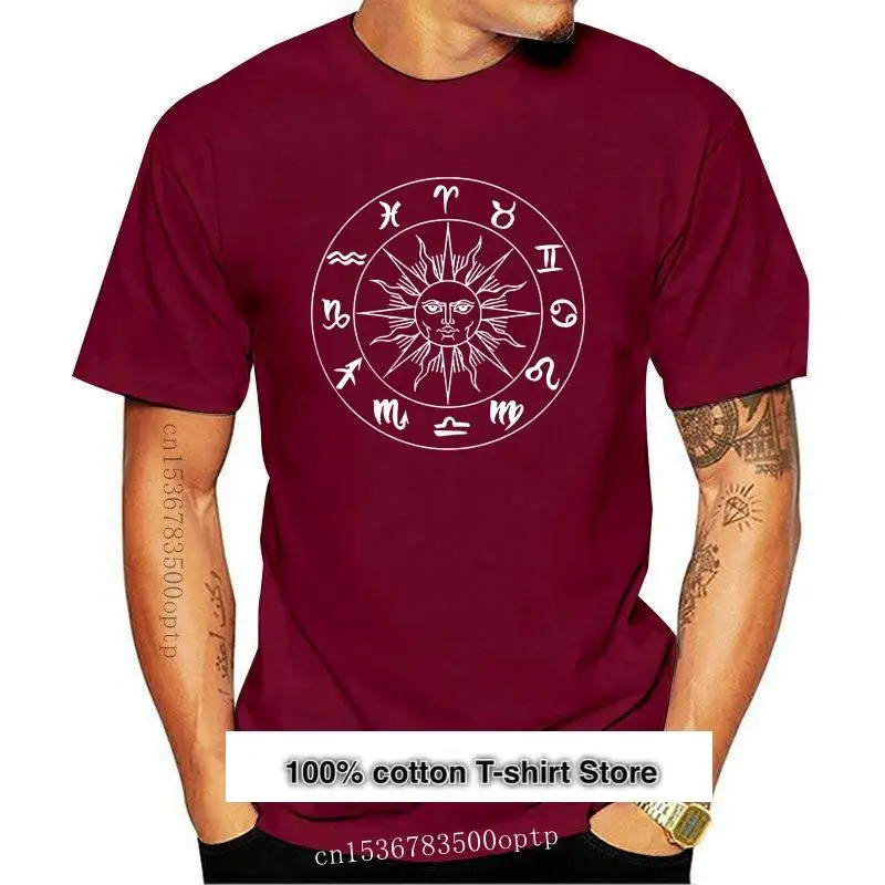 

Camiseta negra para mujer, camisa con signo del zodiaco, sol, horóscopo, astrología