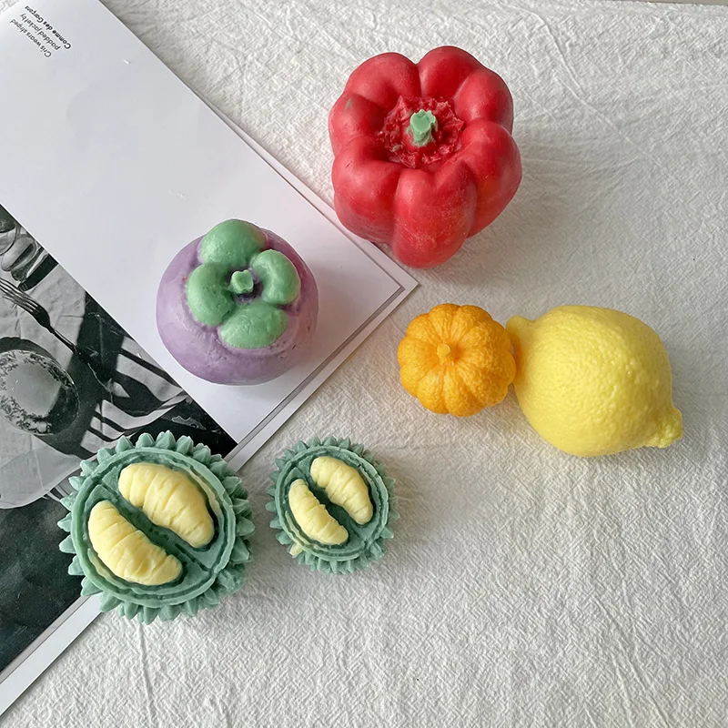 3D Vegetables Fruit Theme Candle Silicone Mold Handmade Gypsum Resin Aromatherapy Candle Silicone Mould Home Decor