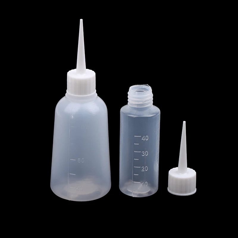 Garrafa de plástico Squeeze, aplicador de ponta clara, adequado para artesanato, cola de arte, multiúso, recarregável vazio, 5pcs, 40 ml, 100ml
