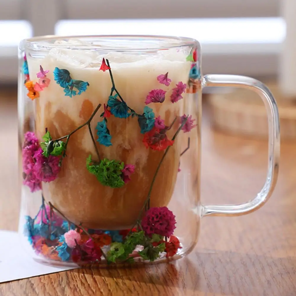 Double Wall Dry Flower Coffee And Tea Cup