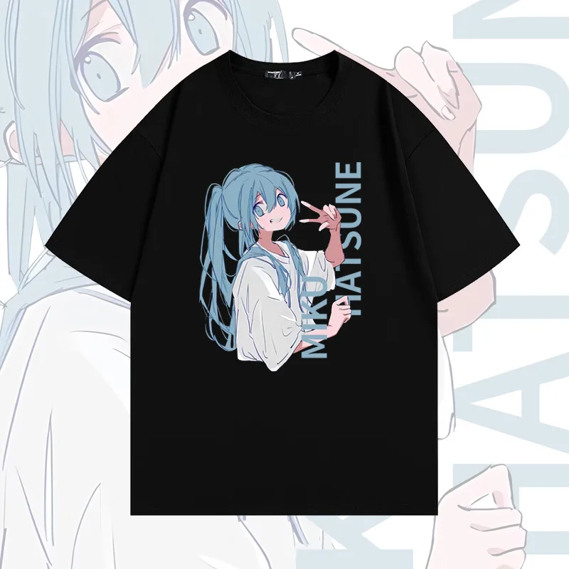 

Women Kawaii Fashion Tees Summer Harajuku Y2k Clothes Streetwear Clothing Female Blouse Japanese Anime Hatsune Miku Print Tshirt