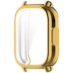 Premium TPU Protective Case with Full Screen Protector Bumper Cover for Redmi Watch 5 Active (Gold)