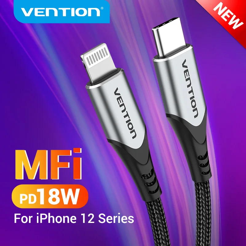 Vention MFi USB C to Lightning Cable fo iPhone 13 12 Pro Max PD 18W Fast Charger Data Cable for Macbook iPad Pro USB Type C Cord