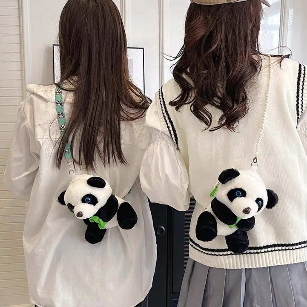 

Plush Crossbody Bags Cartoon Design All-match Korean Style Handbags Women Handbags Cute Small Bags Cute Panda Bag