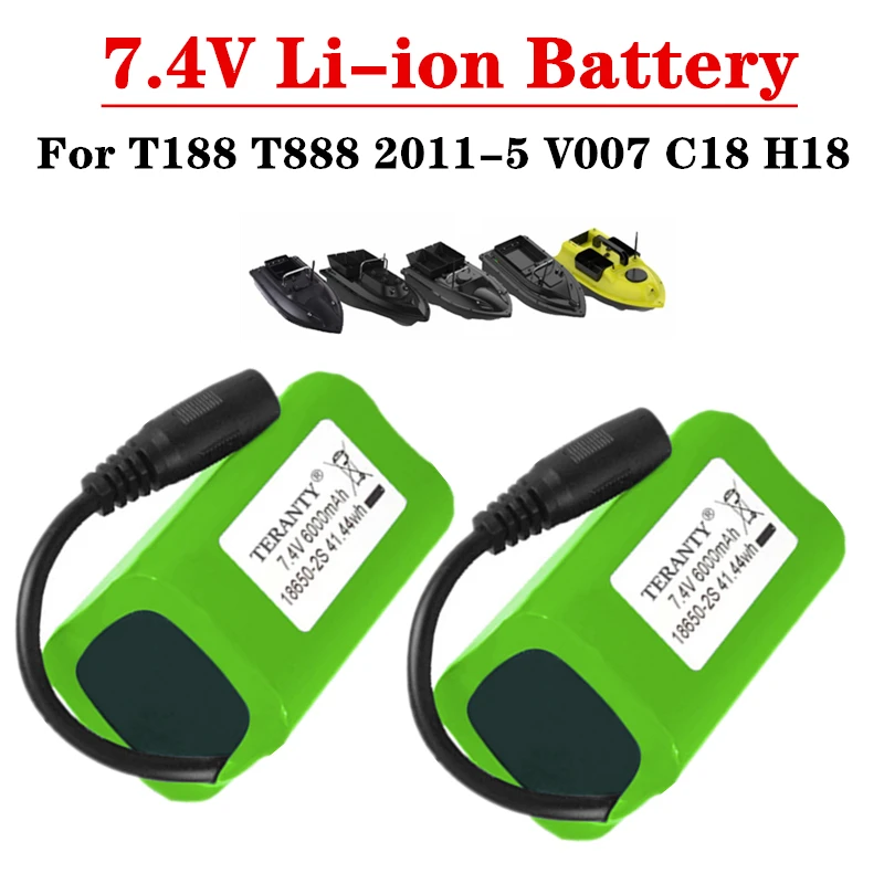 7.4v 6000mah Battery For T188 T888 20115 V007 C18 H18 Rc Fishing Hook