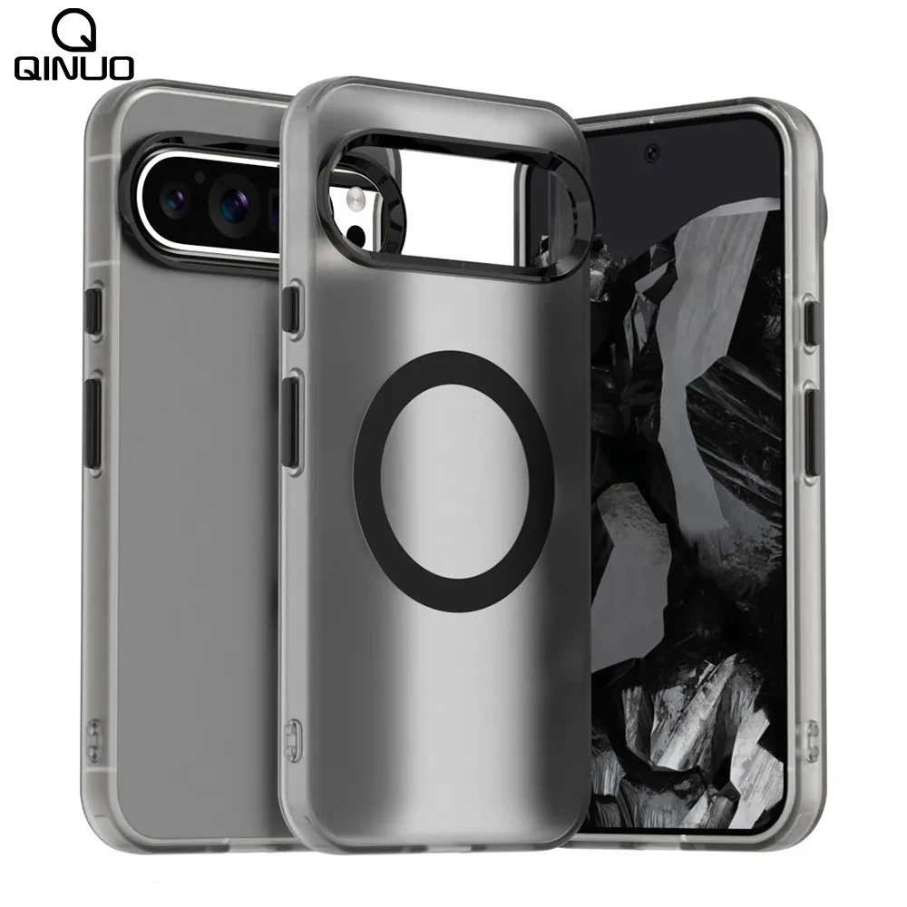 Matte Clear Magnetic Wireless Charging Shockproof Case - Candy Color Armor