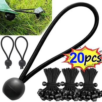5/10/20pcs Multi-functional Fixed Rope Ball Plastic Ball Outdoor Tent Storage Elastic Rope Buckle Rubber Band Camping Survival