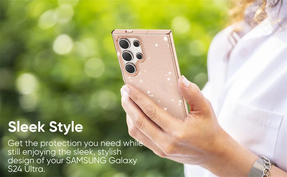 Glitzernde Transparente Acryl Stoßfeste Handyhülle für Samsung S26 S25 S24 Ultra S23 S22 Plus A55 A35 A15 A54 A34 A53 Harte Schutzhülle – Detail 5