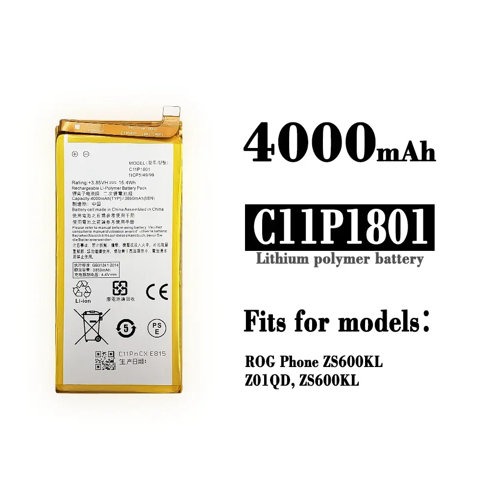

C11P1801 4000 мАч аккумулятор для ASUS ROG 1 ZS600KL Z01QD мобильный телефон Высококачественная сменная литиевая батарея