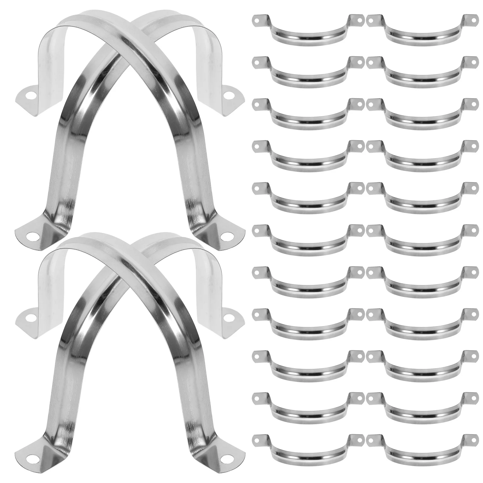 100 Pcs Bracket Pipe Card Stainless Steel Clamp Hose Holder Tube Fixing Clamps Water