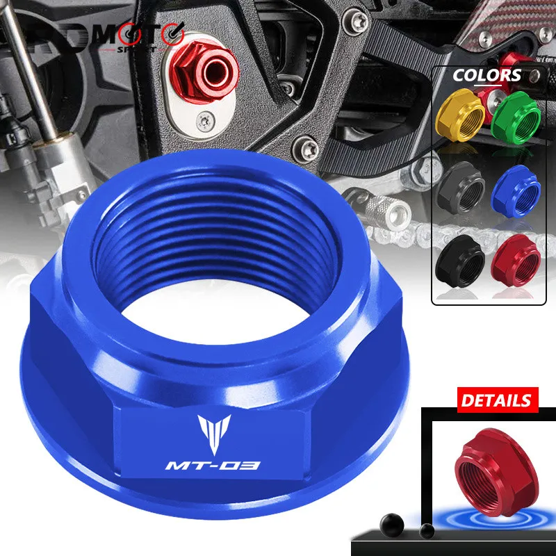 

Motorcycle Accessories CNC M16*1.5 Rear Wheel Axle Nut Screw For YAMAHA MT03 2006-2018 R3 2015-2018 XJ6 2008-2012