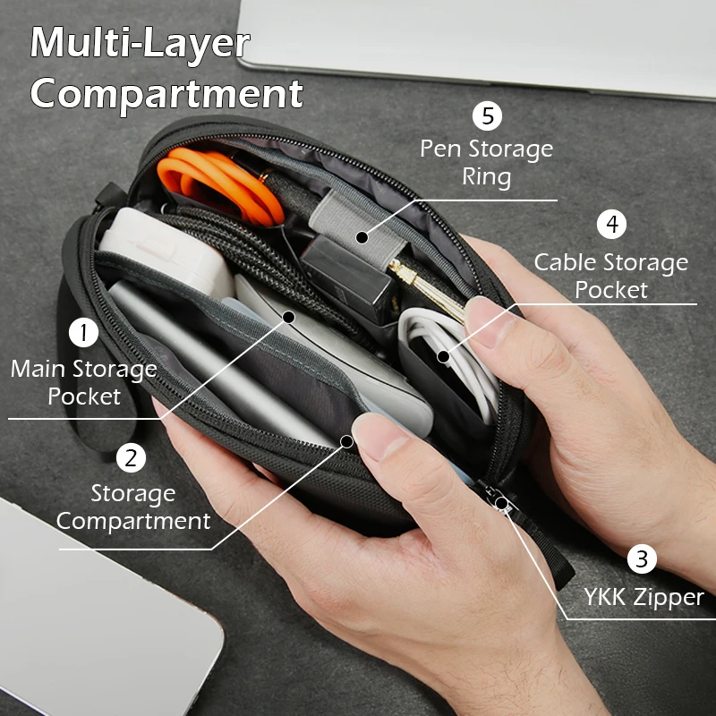 BANGE Travel Organizer Bag Power Bank Mini Pouch Electronics Gadgets thumbnail 9