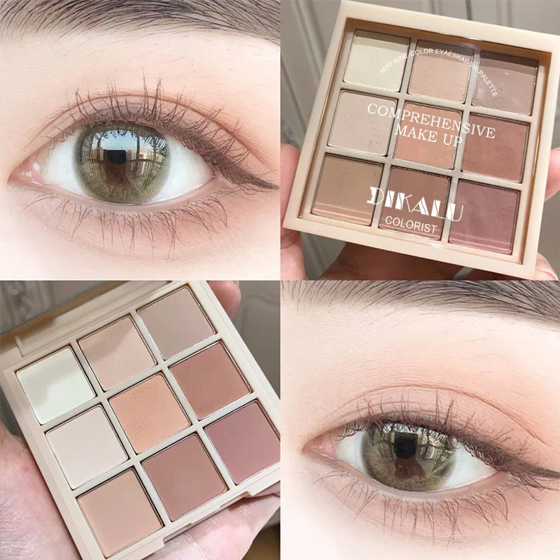 Eye Shadow Eye Shadow Plate 9-Color Eye Shadow Palette Glitter Pearly Eyeshadow Palette Nude Long Lasting Korean Charming Eyes Make Up Cosmetics