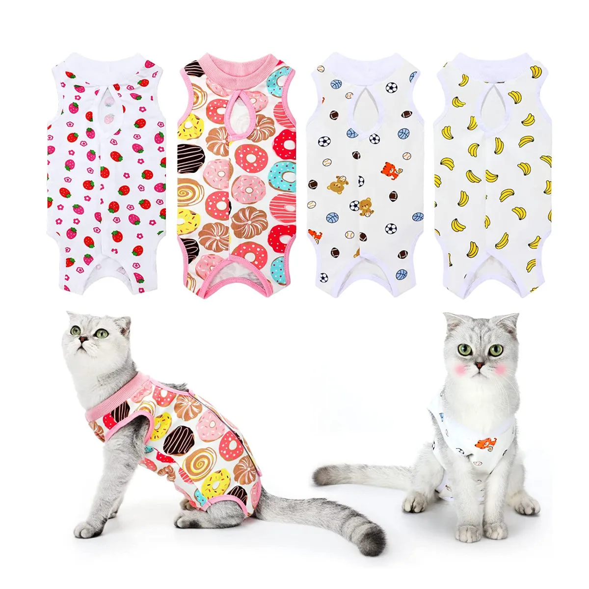 

Cat Recovery Suits Cotton Recovery Body Wraps Breathable Kittens Recovery Clothes for Cats Small Dogs Abdominal Recovery Weaning
