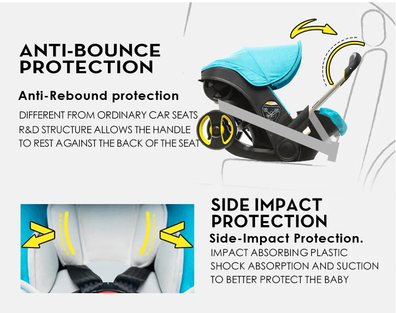 Baby Stroller Car Seat For Newborn Prams Infant Buggy Safety Cart Carriage Lightweight 3 in 1 Travel System