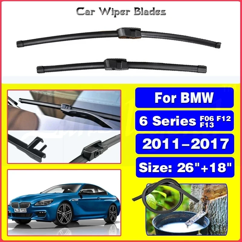 

Wiper Front Wiper Blades For BMW 640i 650i M6 640d F06 F12 F13 2011-2017 2012 2013 Windshield Windscreen Front Window 26"+18"