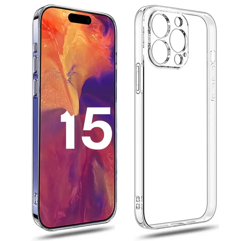 Crystal Tpu Case Per Iphone 15 Pro Max Case Silicone Cover On Iphone 15 Plus Ultra Thin For Iphone 15 Pro Shell Back Coque Funda