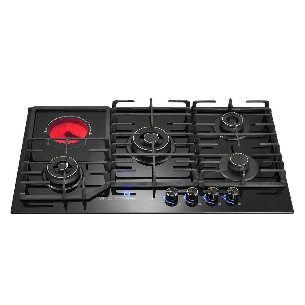 Built-in Tabletop Gas Cooktop, 1 Electric Oven with 4 Burners, Multi-head Home Gas Cooktop, Home Kitchen