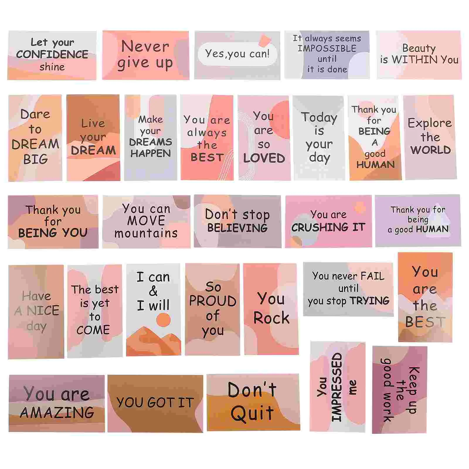 

30 Pcs Motivational Cards Colorful Encourage Copper Sheet Employee Encouragement