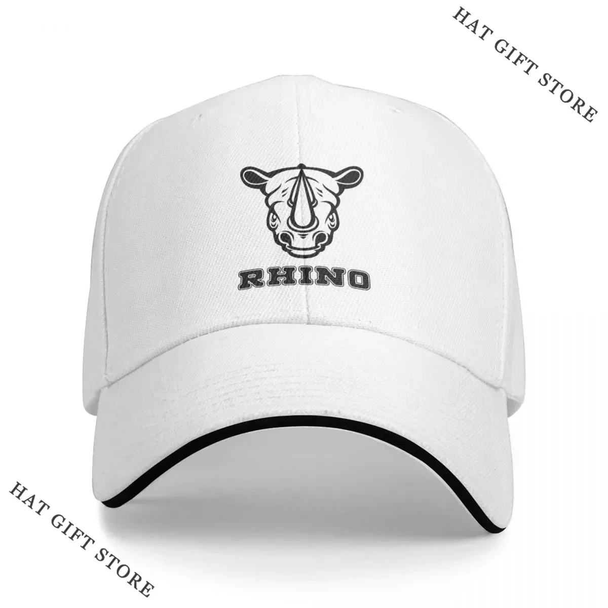 

Best White Rhino (with Text) Cap Baseball Cap Kids Hat Mountaineering Hats For Women Men's