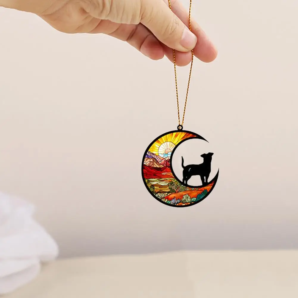 Dog Memorial Window Hanging Suncatcher With Lanyard Personalized Handcrafted Pet Loss Pendant