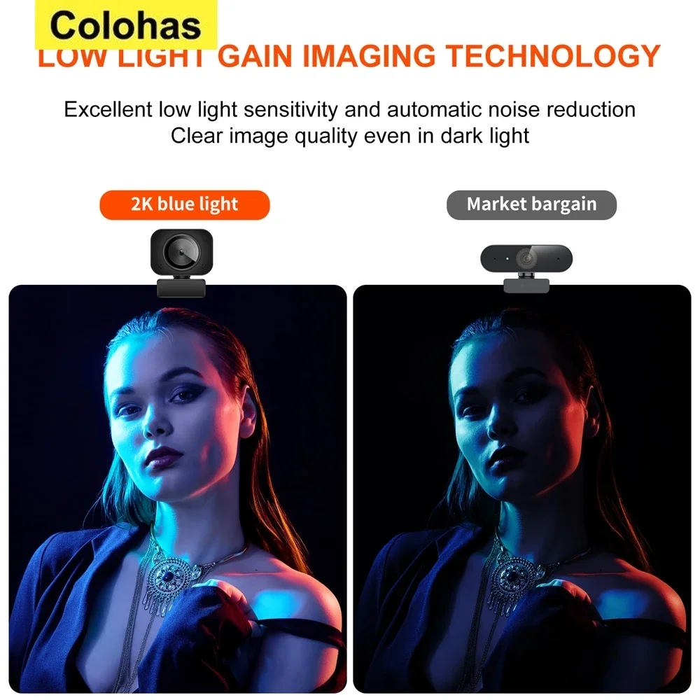 1PC 2K Full HD 1080P Web Camera Autofocus With Microphone USB Web Cam For PC Computer Mac Laptop Desktop YouTube Webcamera