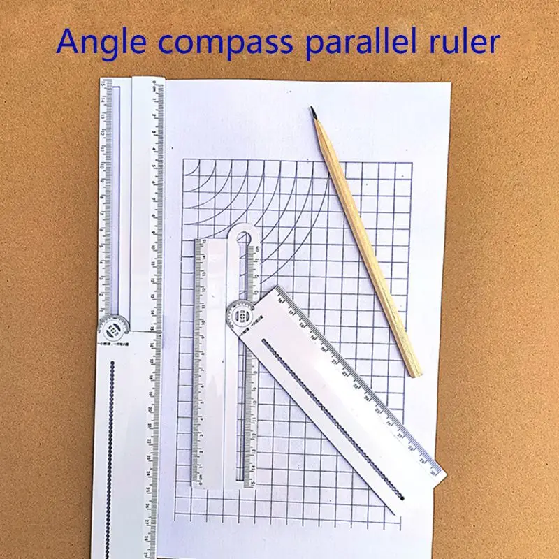 30cm Transparent Rectangle Ruler Protractor Measuring Tool Supplies Children Students Drawing Construction Supply