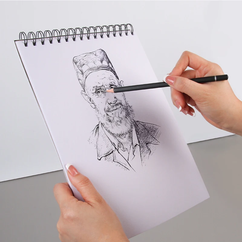 Sketchbook Top Spiral Bound Sketch Pad, 24 Sheets Acid Free Paper(160gsm) , Professionals Painting Drawing Sketching Book 3