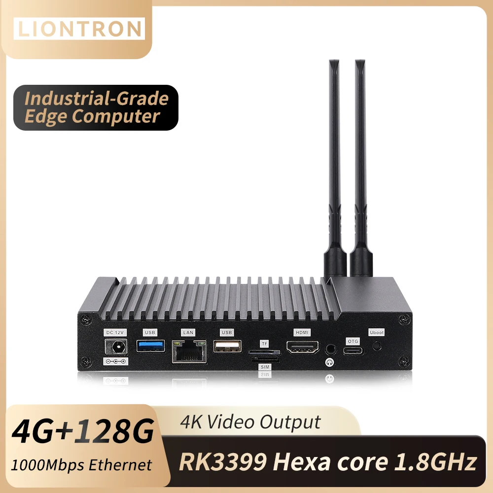 

Liontron 4GB LPDDR4 16GB EMMC Rockchip RK3399 Wifi + BT4.0 Type-C Gigabit Aluminum Alloy Case Mini PC Serial Port Mini Computer