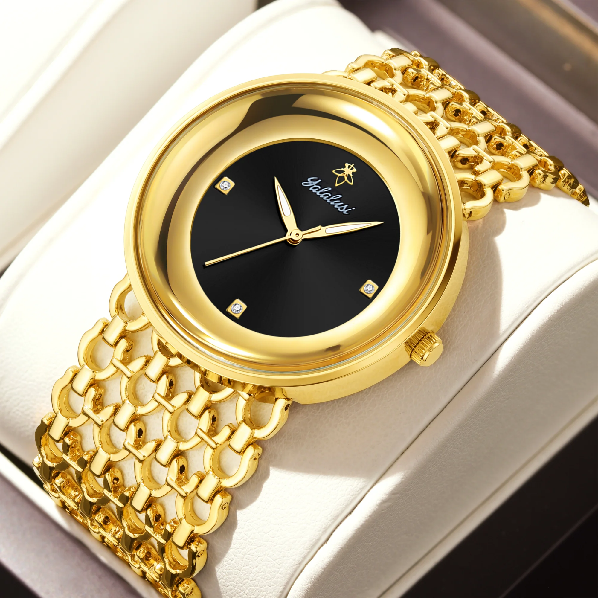 

YaLaLuSi женские кварцевые часы золотые Роскошные роскошные рекламные часы-скелетоны дизайнерские коробки для часов с ионным покрытием