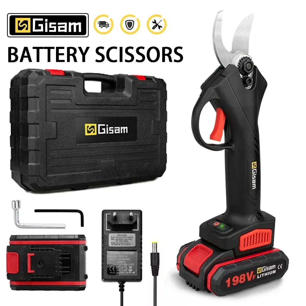 Sécateur électrique sans fil avec batterie aste, outil de ciseaux de jardin, sécateur, 30mm, 1500W