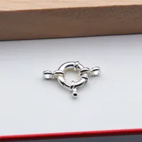 1 pièce Fermoir de collier en argent sterling 925 massif, ressort 10/12/14mm avec anneau marin mobile à 1 brin pour bracelet et bijoux DIY 5