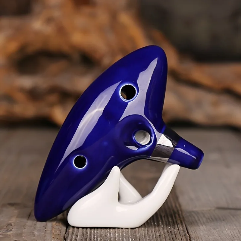 Ocarina 12 Trous Alto C Céramique – Bleu Zelda, Cordon, Livre + Boîte, Idéal Débutant & Fan Légende De Zelda