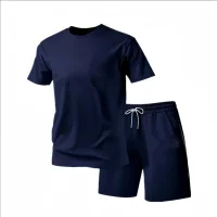Ensemble de vêtements de sport pour homme en deux pièces, t-shirt à manches courtes et pantalon, vêtements de sport pour la course à pied et la remise en forme, été 2026, grande réduction 4