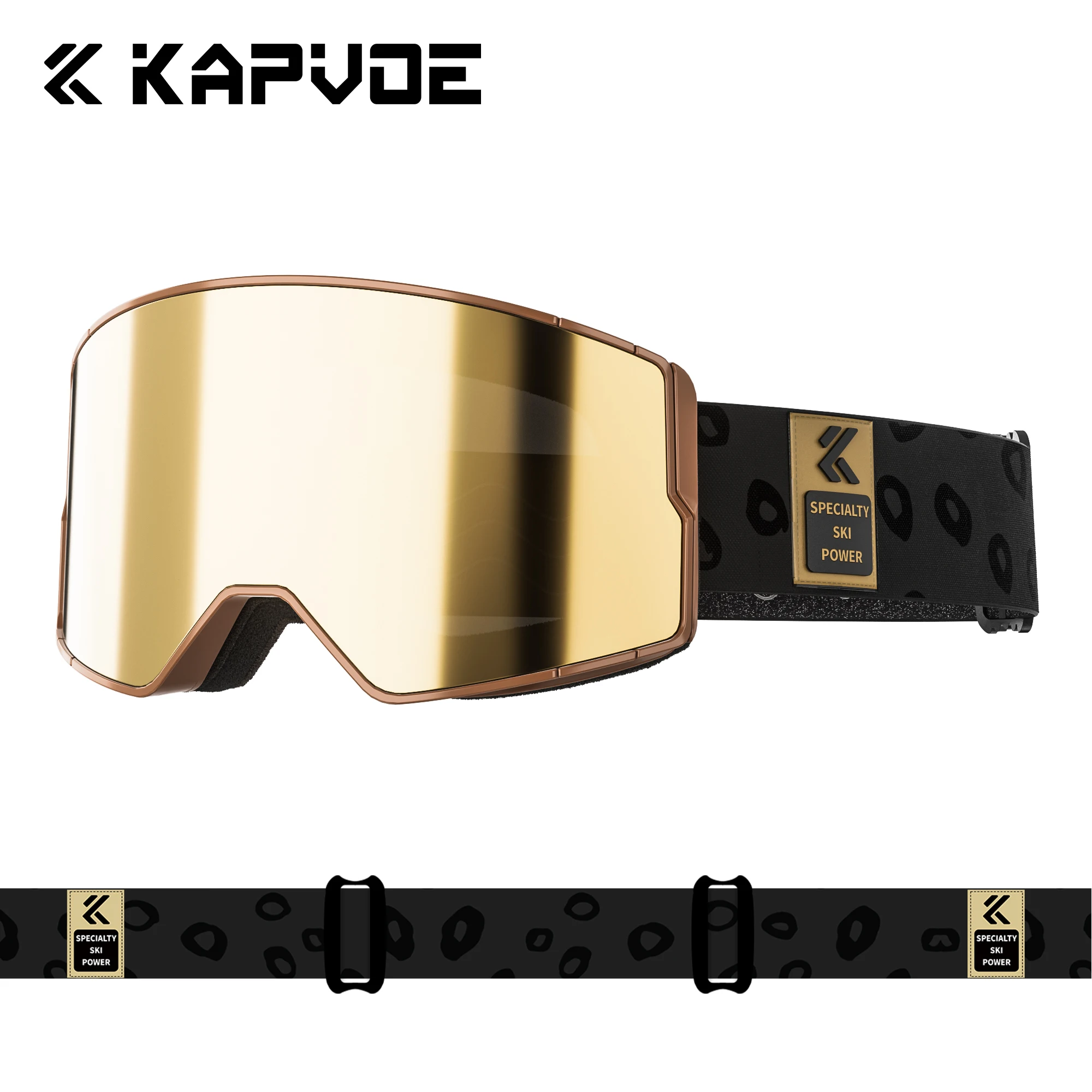 Masque de ski et de snowboard Kapvoe VisionX pour homme et femme