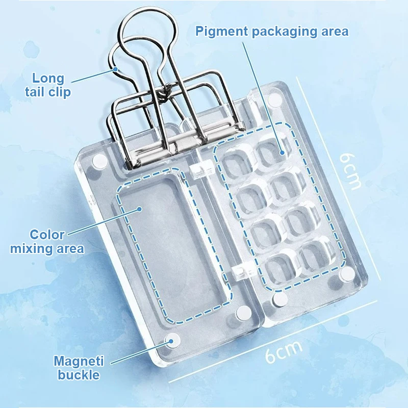 Empty Mini Acrylic Watercolor Palette Portable Paint Box Travel Painting Paint Tray Student Outing Art Painting Supplies