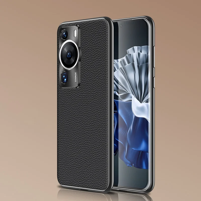 Fashion Genuine Leather Soft TPU Back Cover Case for Huawei P60 P50 Pro Art Nova 11 Pro Honor 90 80 Pro