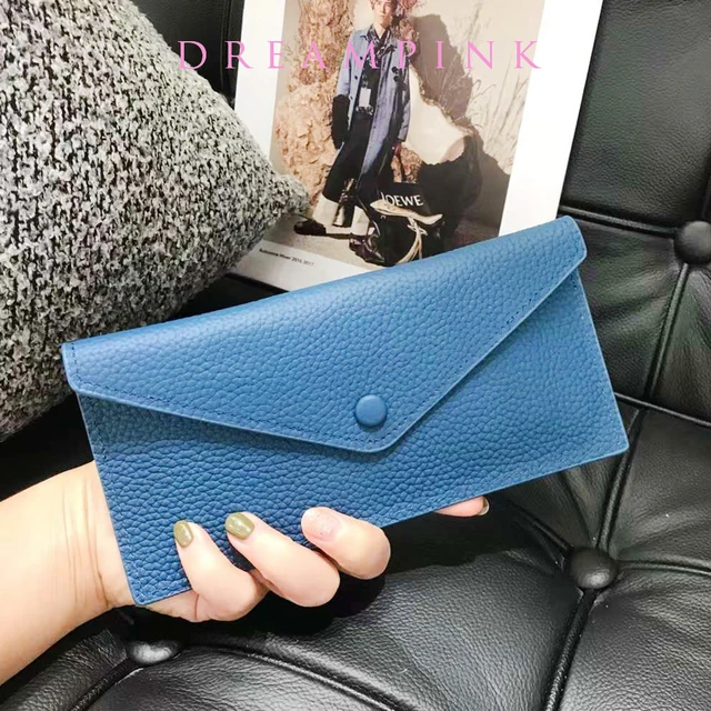 Women's three-color leather long purse zipper hand bag handbag single pull  phone bag coin purse | SHEIN USA