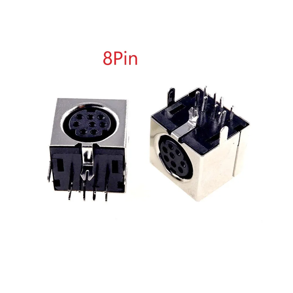 10pcs 원형 콘센트 커넥터 미니 Din 3 4 5 6 7 8 9 10 핀 암 Din 소켓 MD-SM 쉴드 직각 스루 홀 PCB