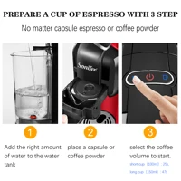 Italian Espresso Electric Coffee Capsule Machine 3 in 1 For Nestle Capsules Kitchen Appliances 19 bar Coffee Machine Sonifer 2
