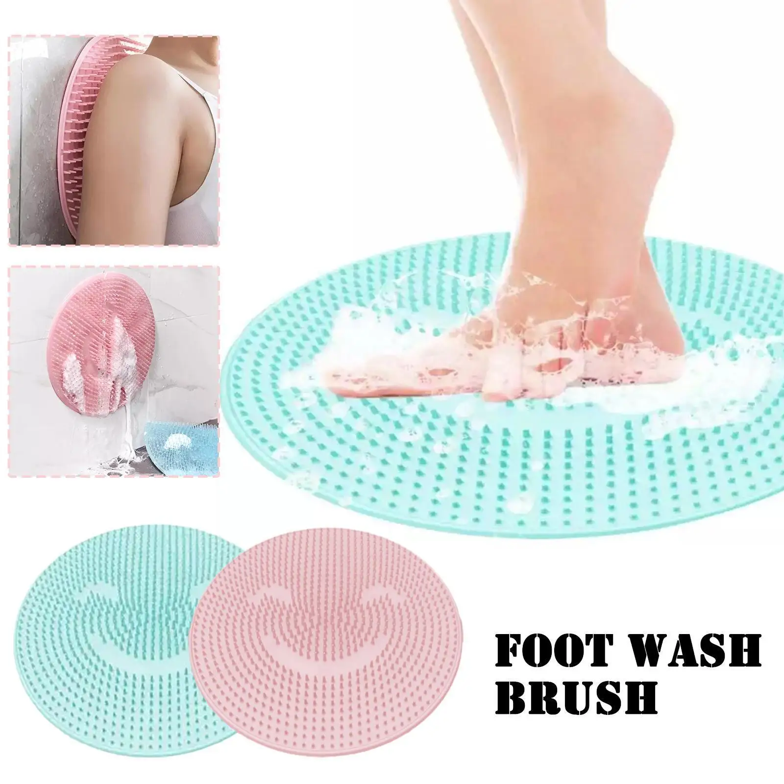 Silicone Bath Foot Massage Pad Mat Shower Back Massage Bathroom Suction Skid Bath Mat Cup Pad Non-slip Brush Cushion Anti I5G1 bathroom doormats modern simple style carpet pvc natural rubber suction cup eco friendly rug double sided non slip flushable mat