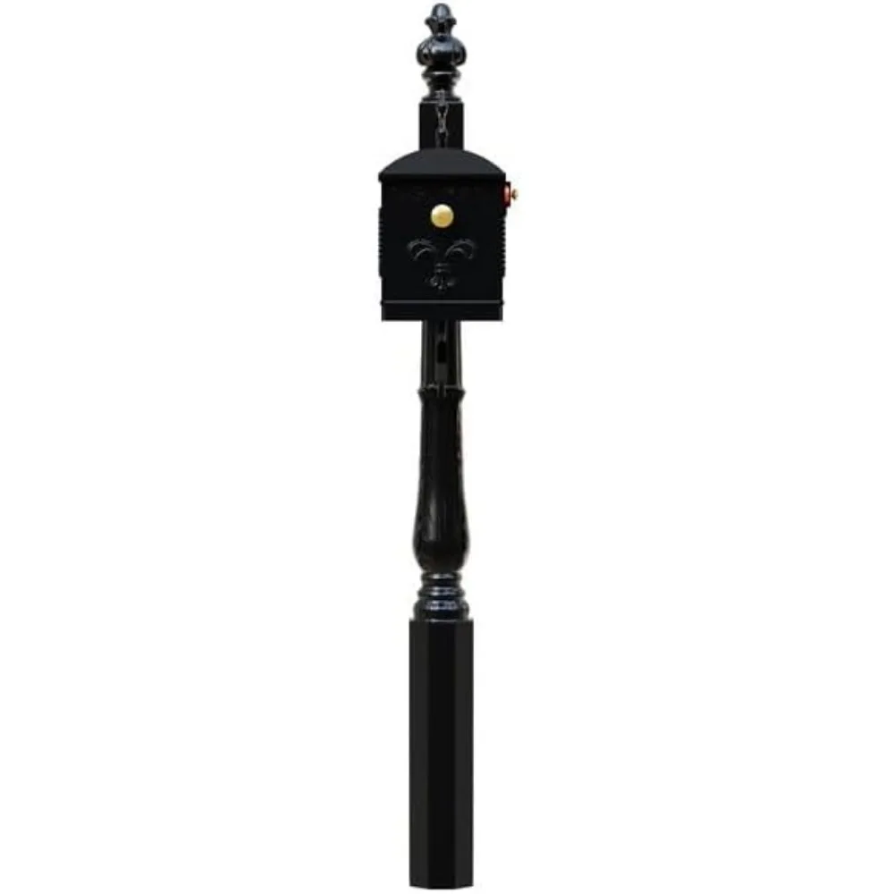 Williamsburg Style 211 Black Aluminum Mailbox and Post System letter box mailbox