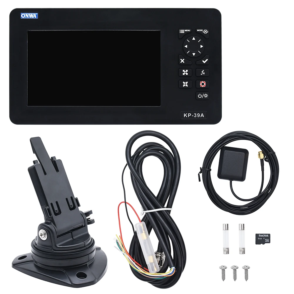 Marine GPS Navigator ONWA KP-39A 7-inch Color LCD GPS Chart Plotter with GPS Antenna and Built-in Class B+ AIS Transponder Combo