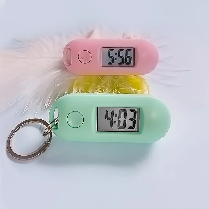 Mini Portable Digital Watch for Students Exam-Ready Quiet Design Library Friendly Pocket Watch Keychain Buckle