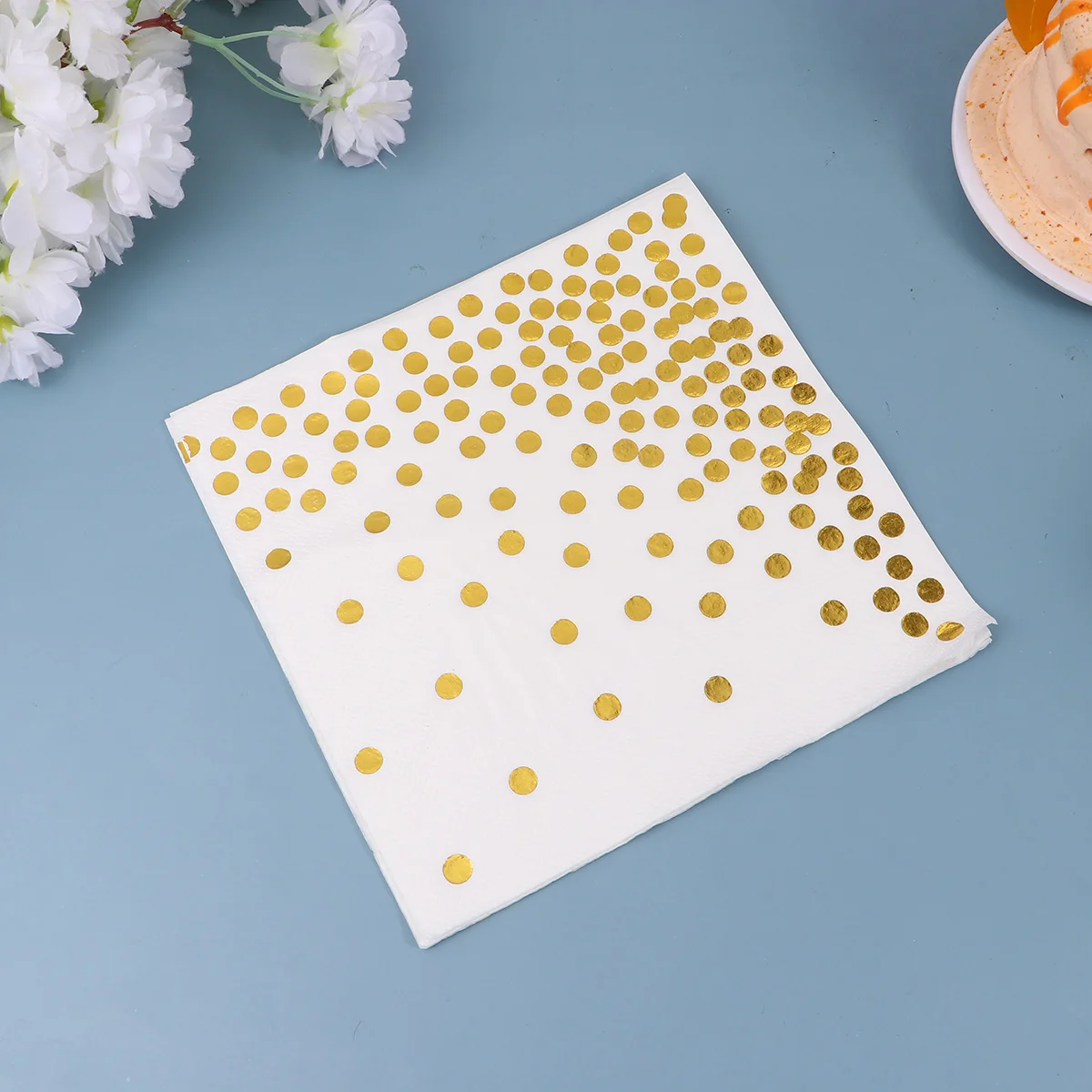 50 Pcs Printed Napkins Colorful Paper Disposable Dedicated 165X165CM Dinner Golden